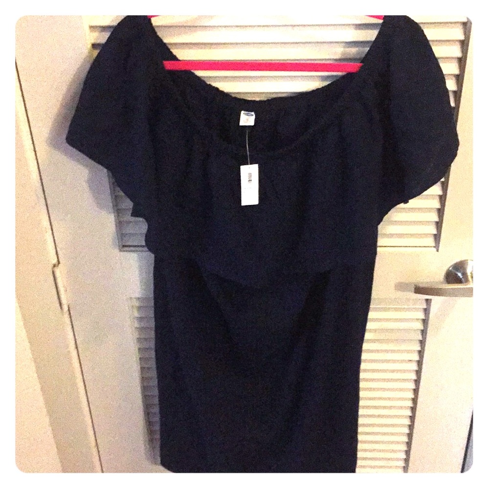 Dark Navy off the shoulder dress NWT